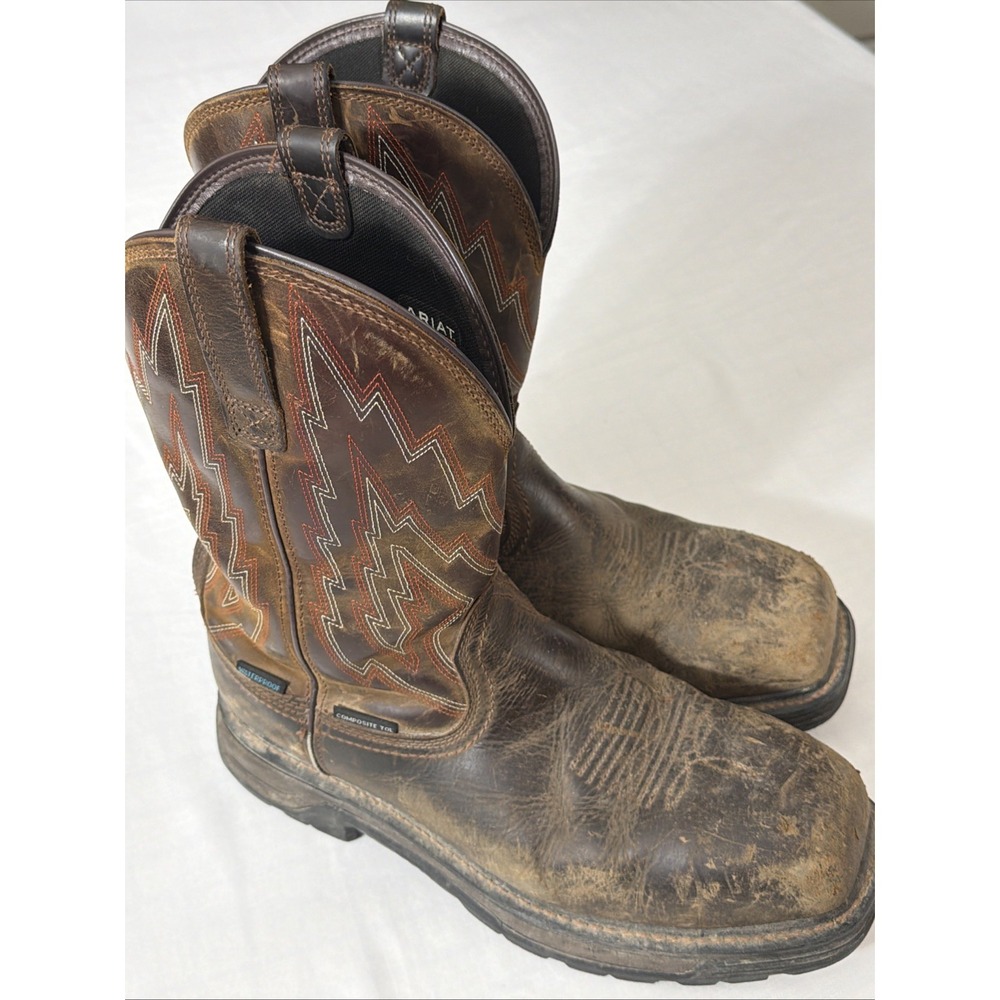 Ariat Work Composite Toe Metguard Waterproof Boots Men's 12 EE Farm Cowboy Shoes